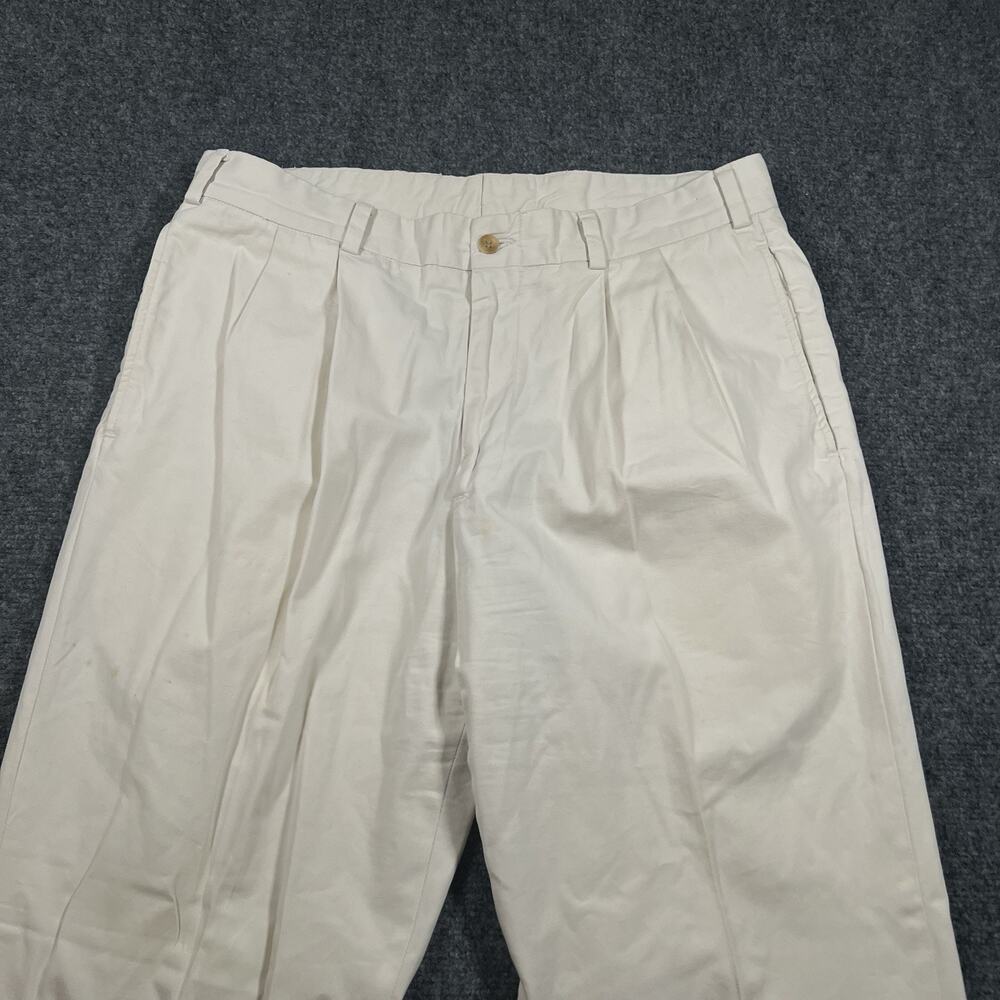 Bills Khakis Pants Mens 36x31 Cream M2 Straight Fit Pleated Cuff Office Classic